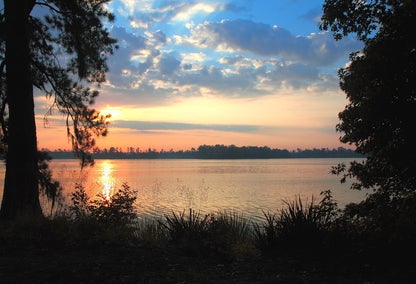 Sunset over Indian Creek Reservoir, just south of Woodworth